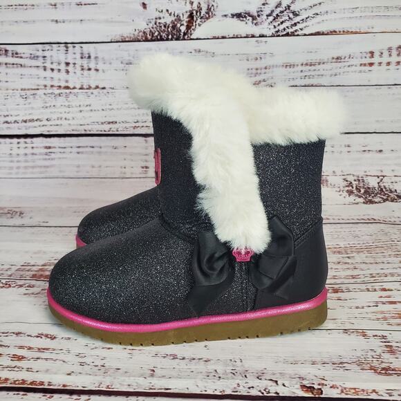 Juicy Couture Little Girl's Cachet Place Boots Size 2 Sparkle Fuzzy Trim Kidcore - Picture 2 of 10